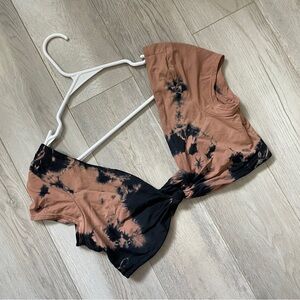 Dippin' Daisy's Tie-Dye Bikini Top in Black and Brown